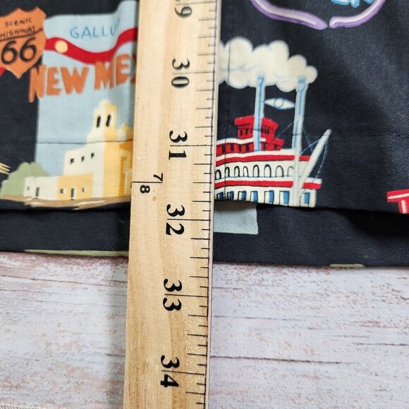 Route 66 Vintage-Themed Button-Up Shirt By High Seas Trading Co Men's Small - Picture 9 of 10